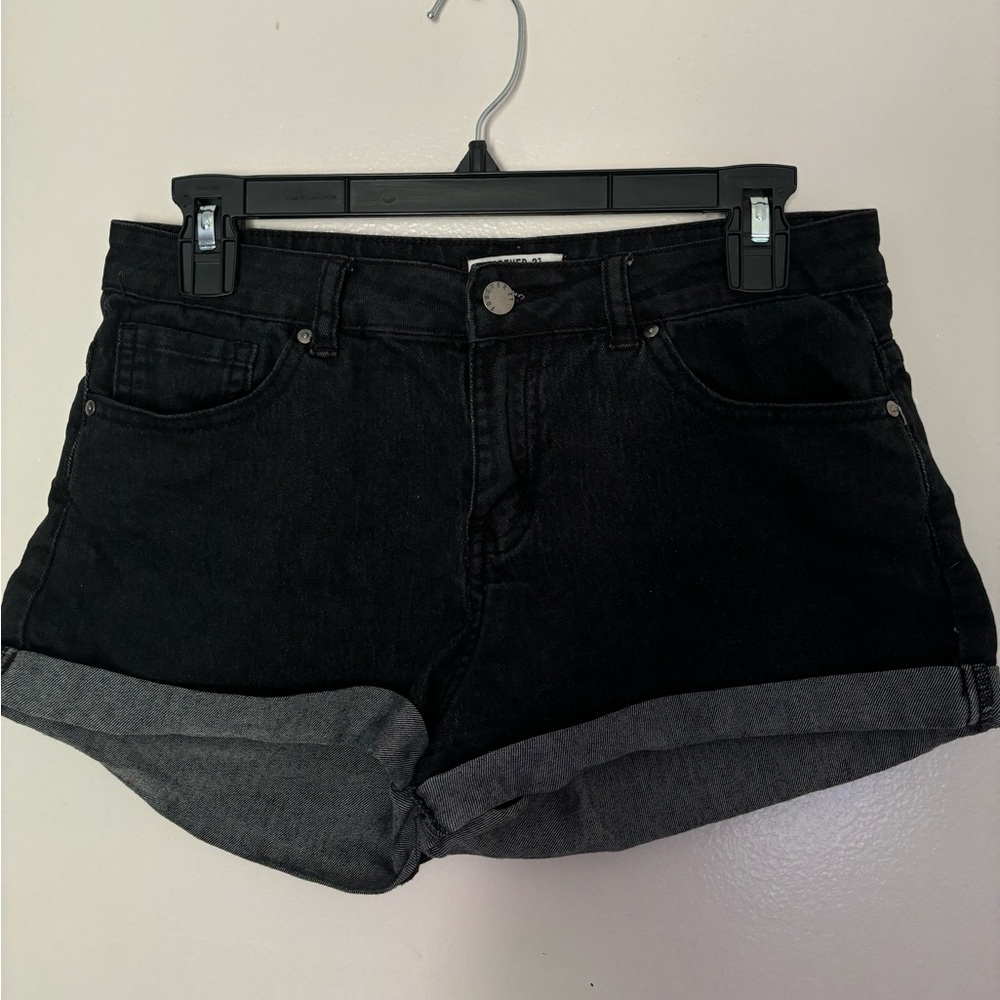 Forever 21 Black Denim Jean Shorts